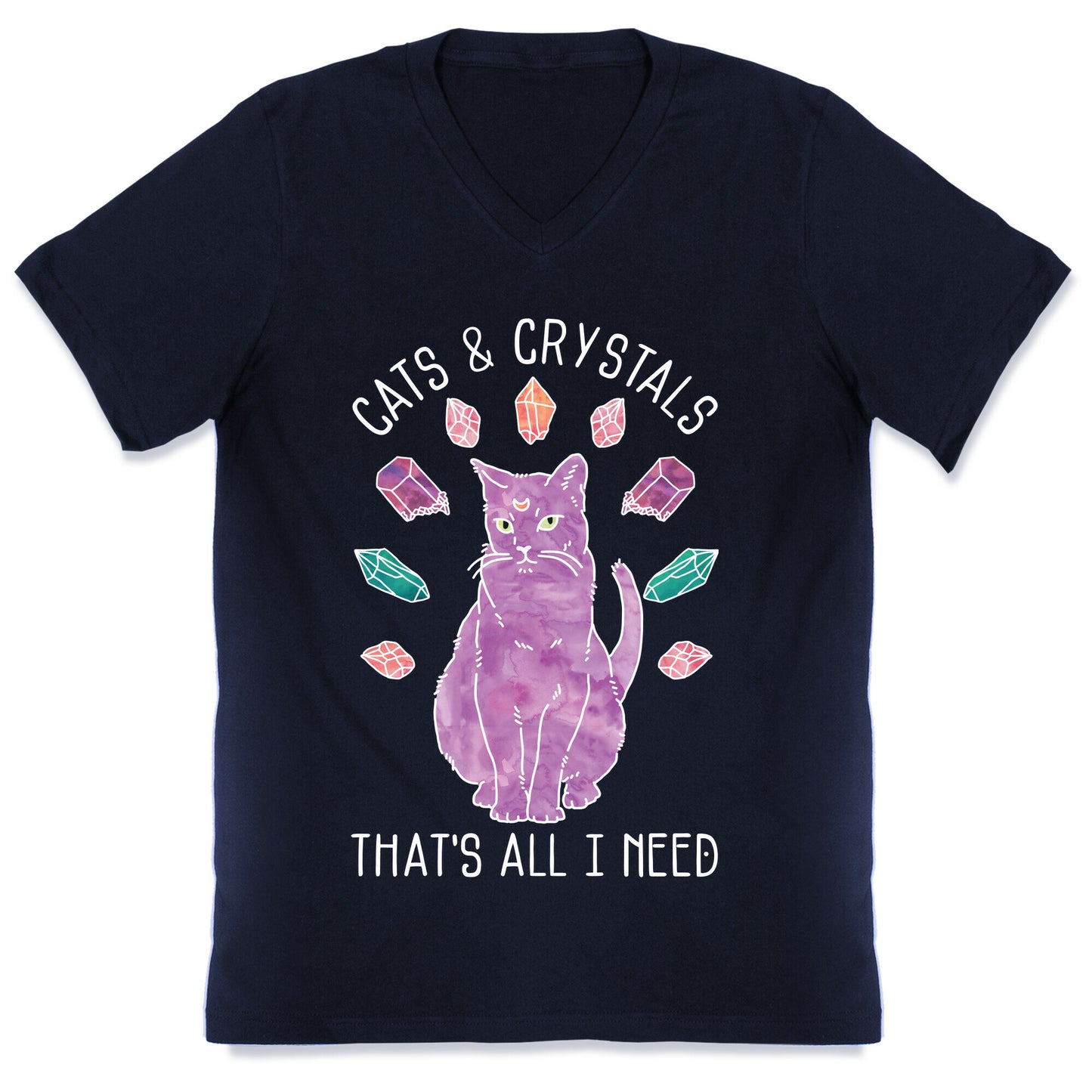 Cats and Crystals V-Neck