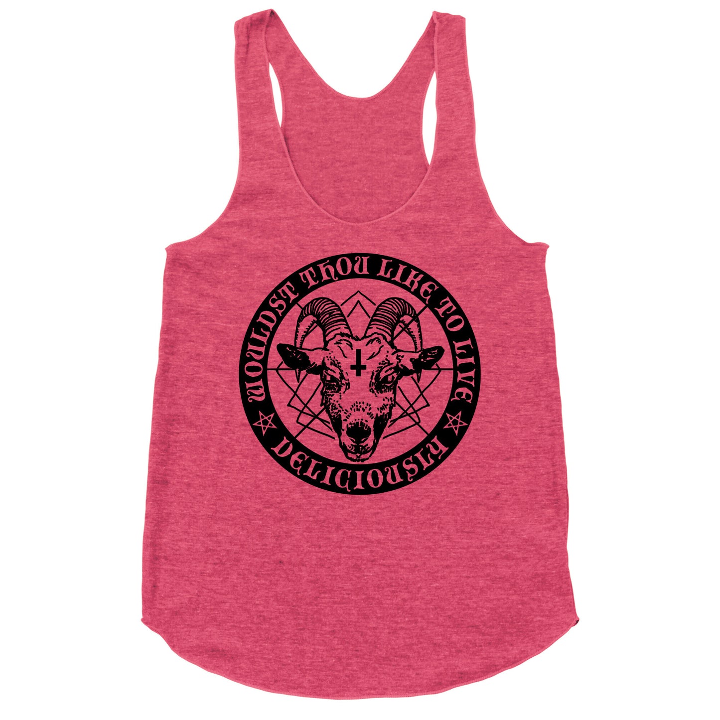 Black Philip: Wouldst Thou Like To Live Deliciously Racerback Tank