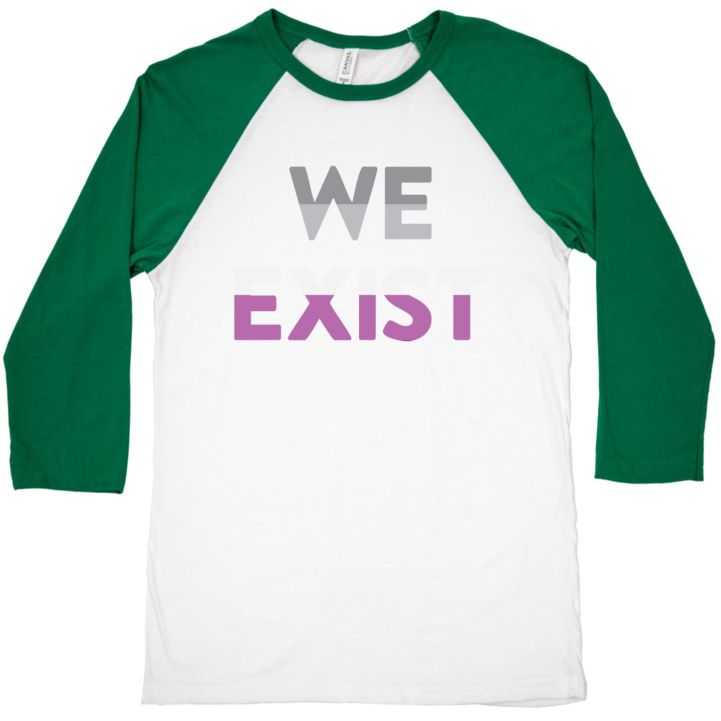 We Exist Asexual Baseball Tee