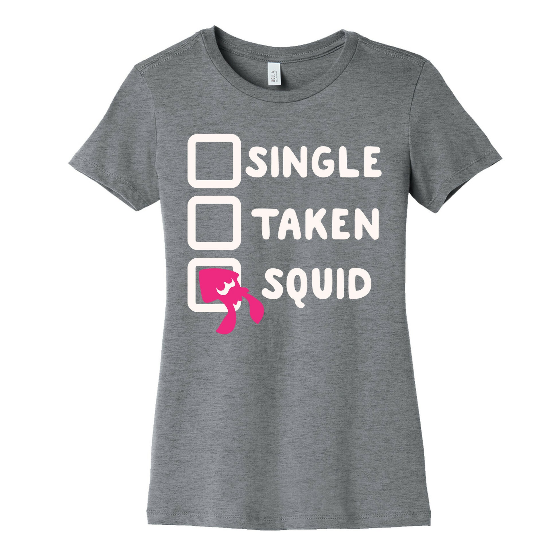 Single Taken Squid White Print Women's Cotton Tee
