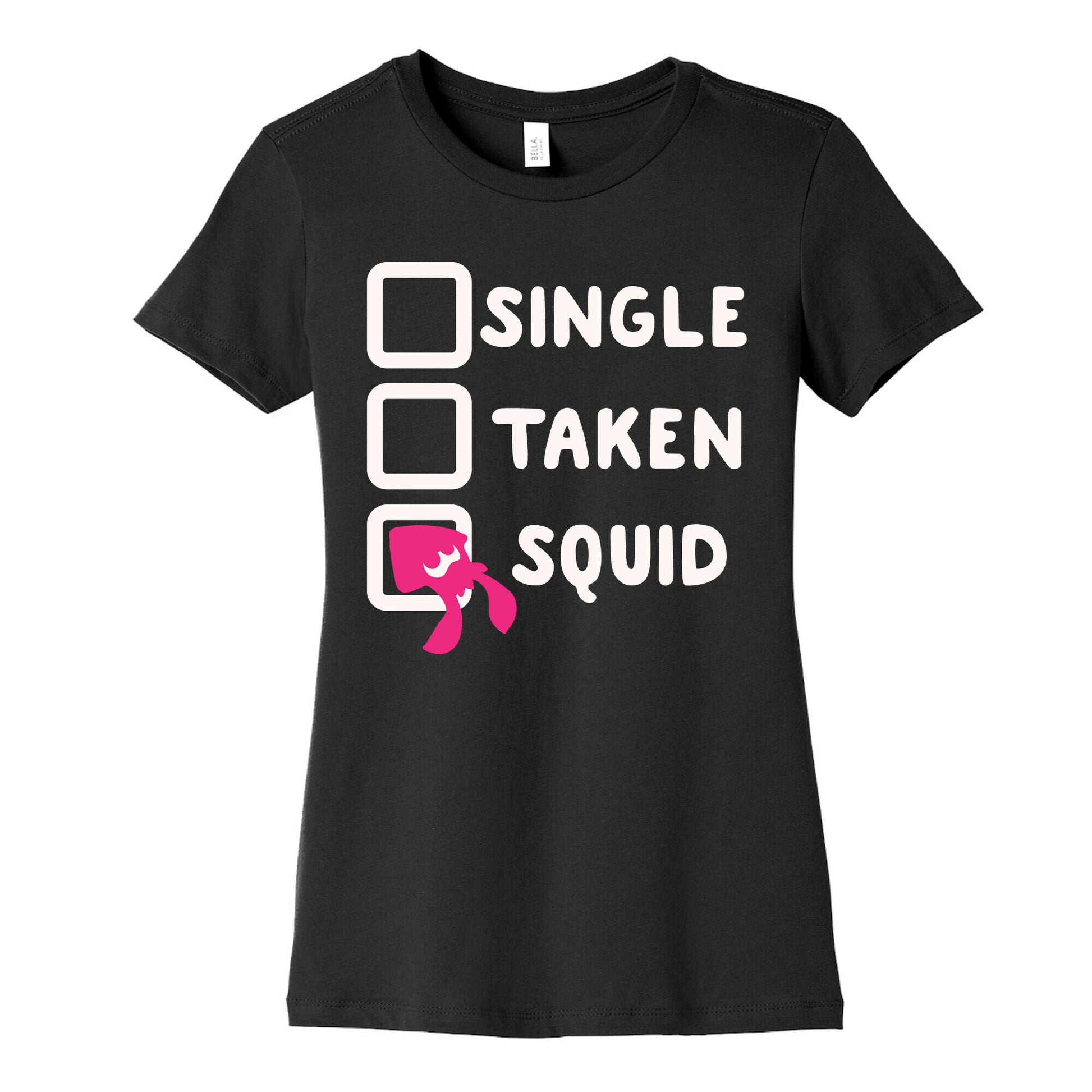 Single Taken Squid White Print Women's Cotton Tee
