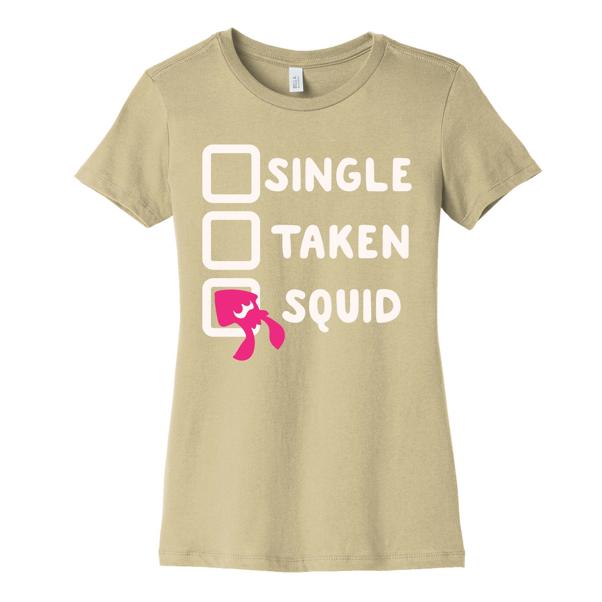 Single Taken Squid White Print Women's Cotton Tee