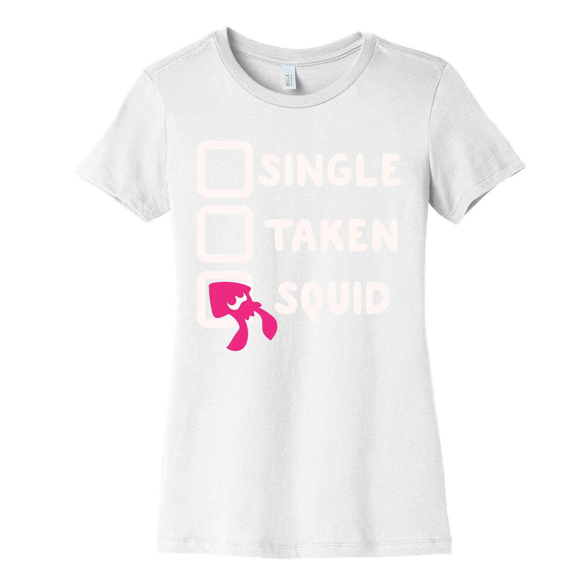Single Taken Squid White Print Women's Cotton Tee