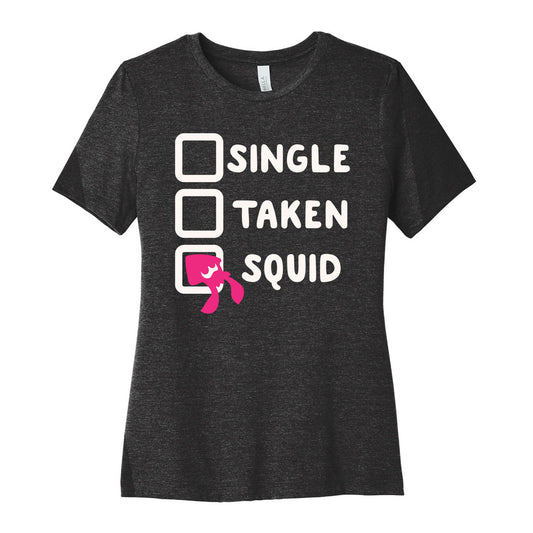 Single Taken Squid White Print Women's Cotton Tee