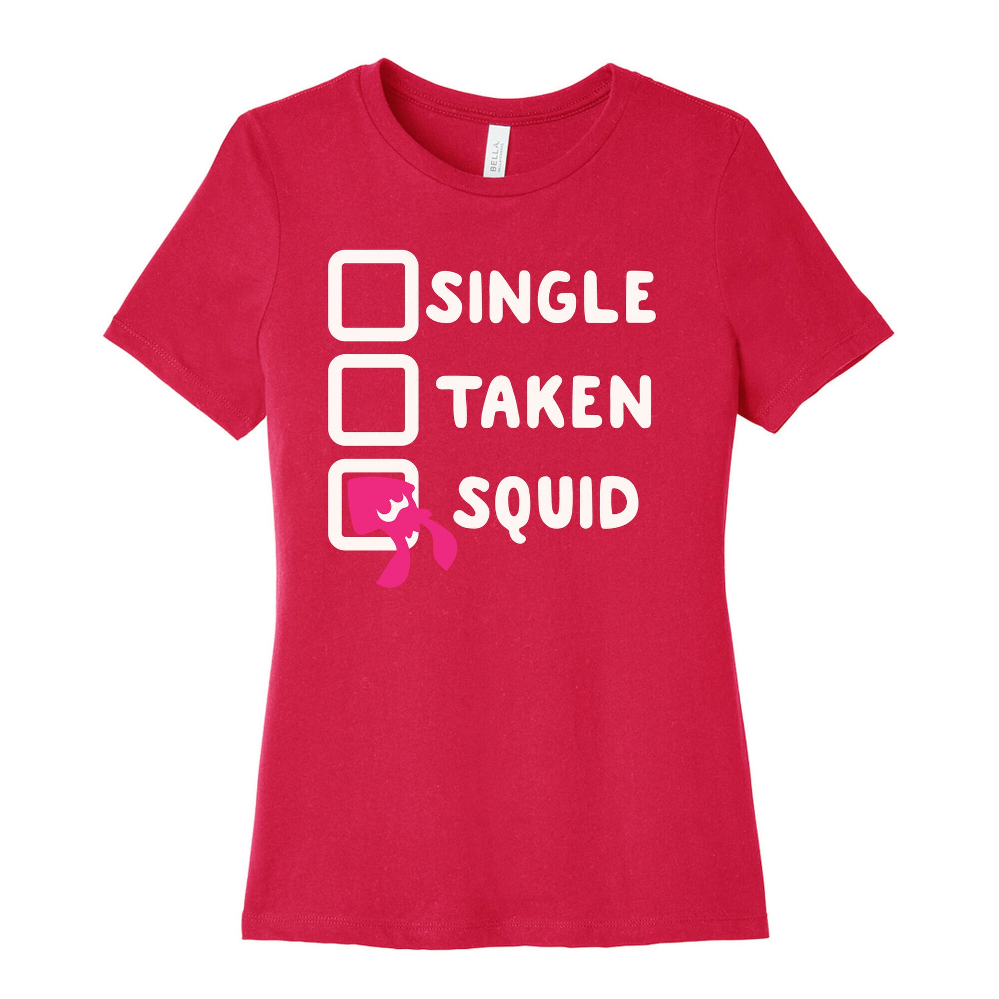 Single Taken Squid White Print Women's Cotton Tee