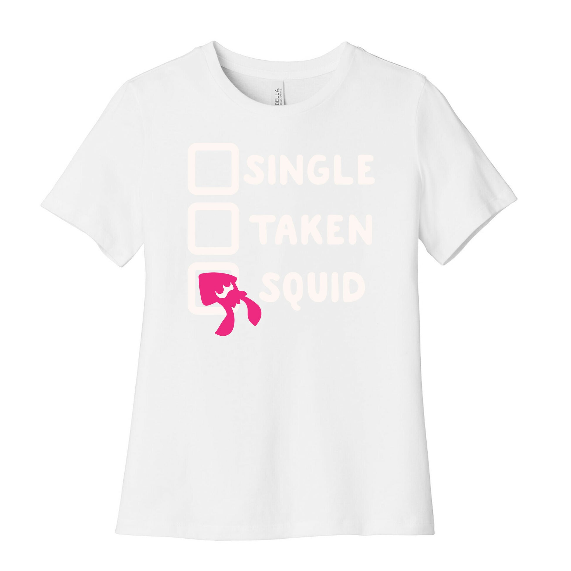 Single Taken Squid White Print Women's Cotton Tee