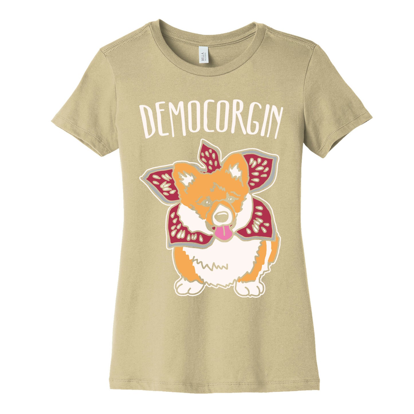 Democorgin Parody White Print Women's Cotton Tee