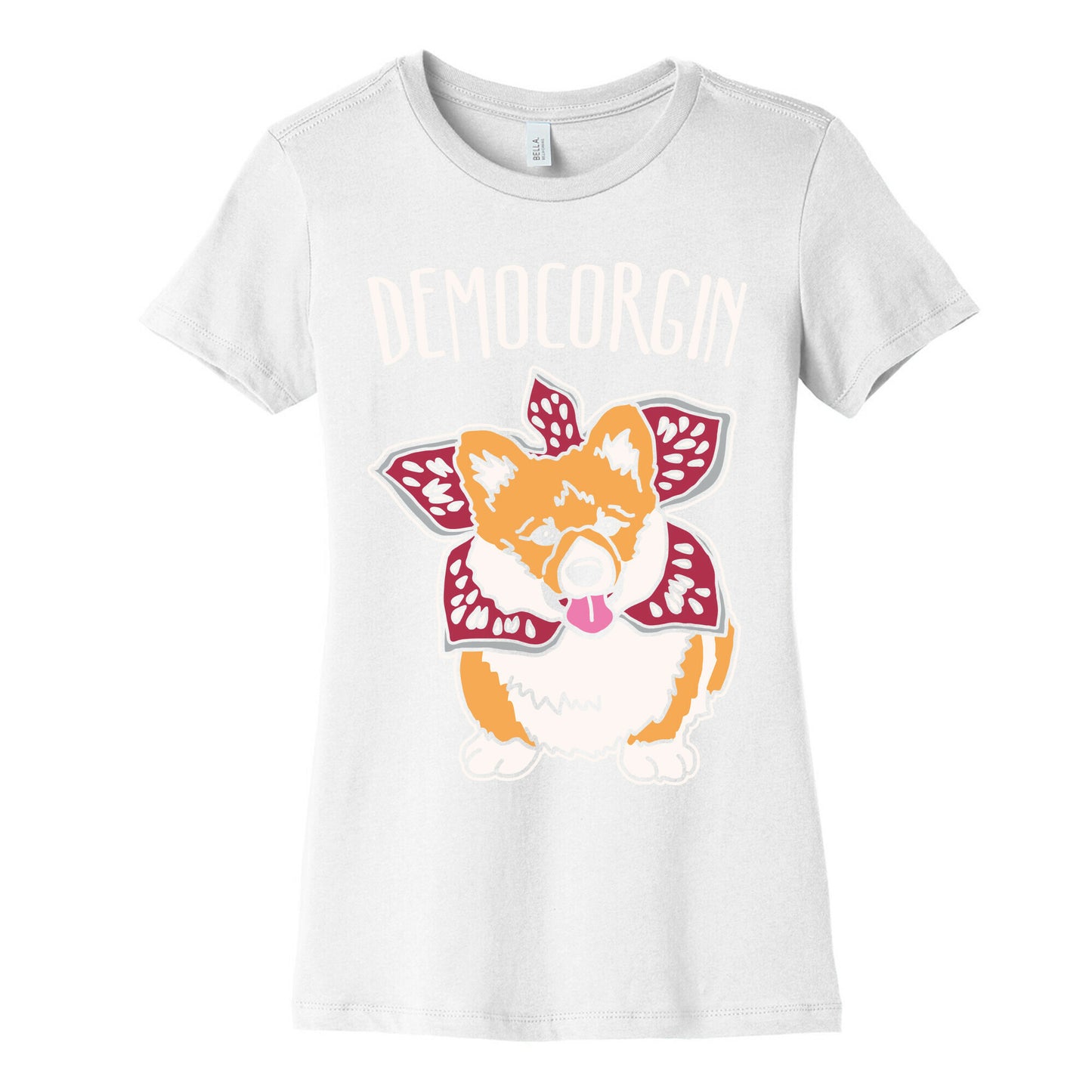 Democorgin Parody White Print Women's Cotton Tee