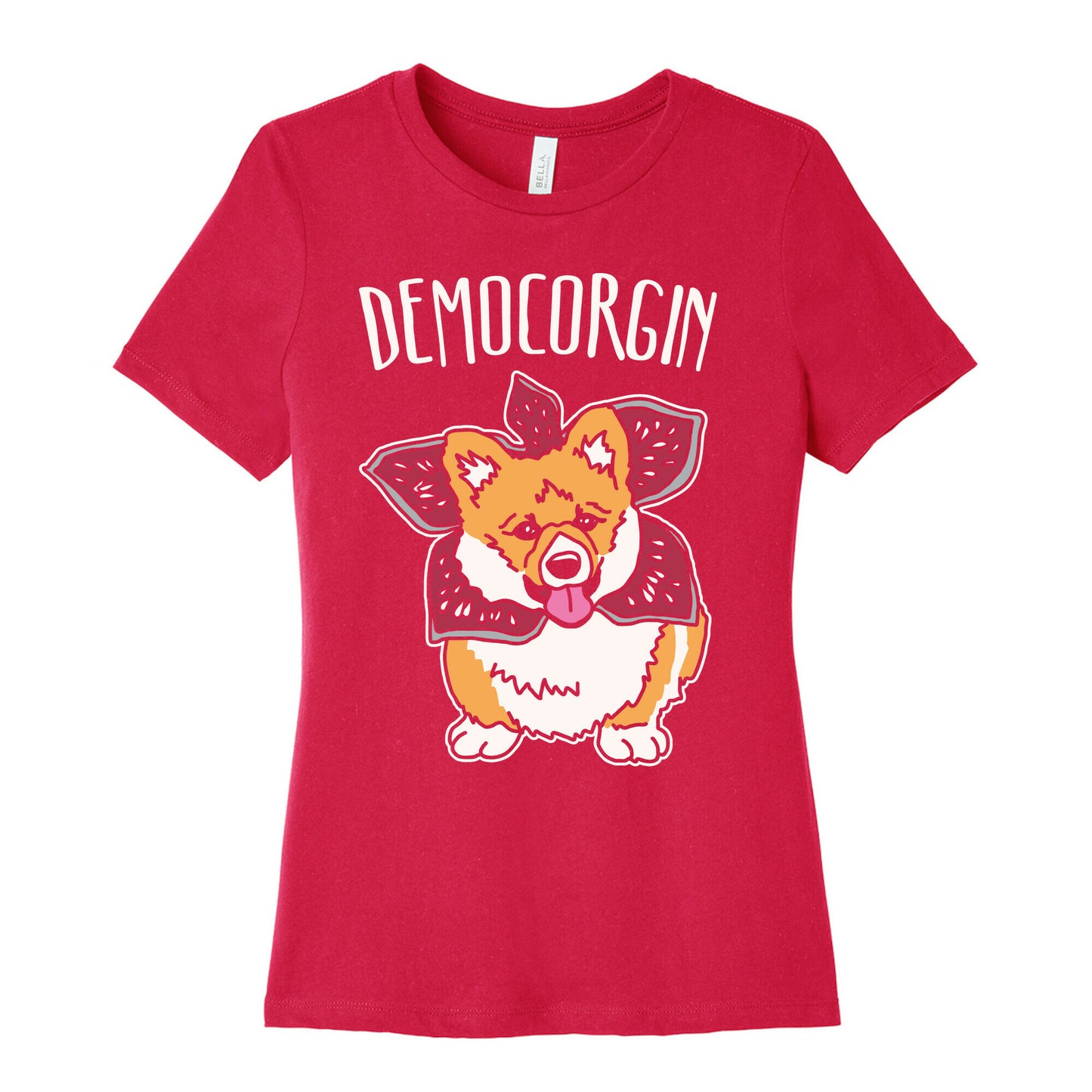 Democorgin Parody White Print Women's Cotton Tee