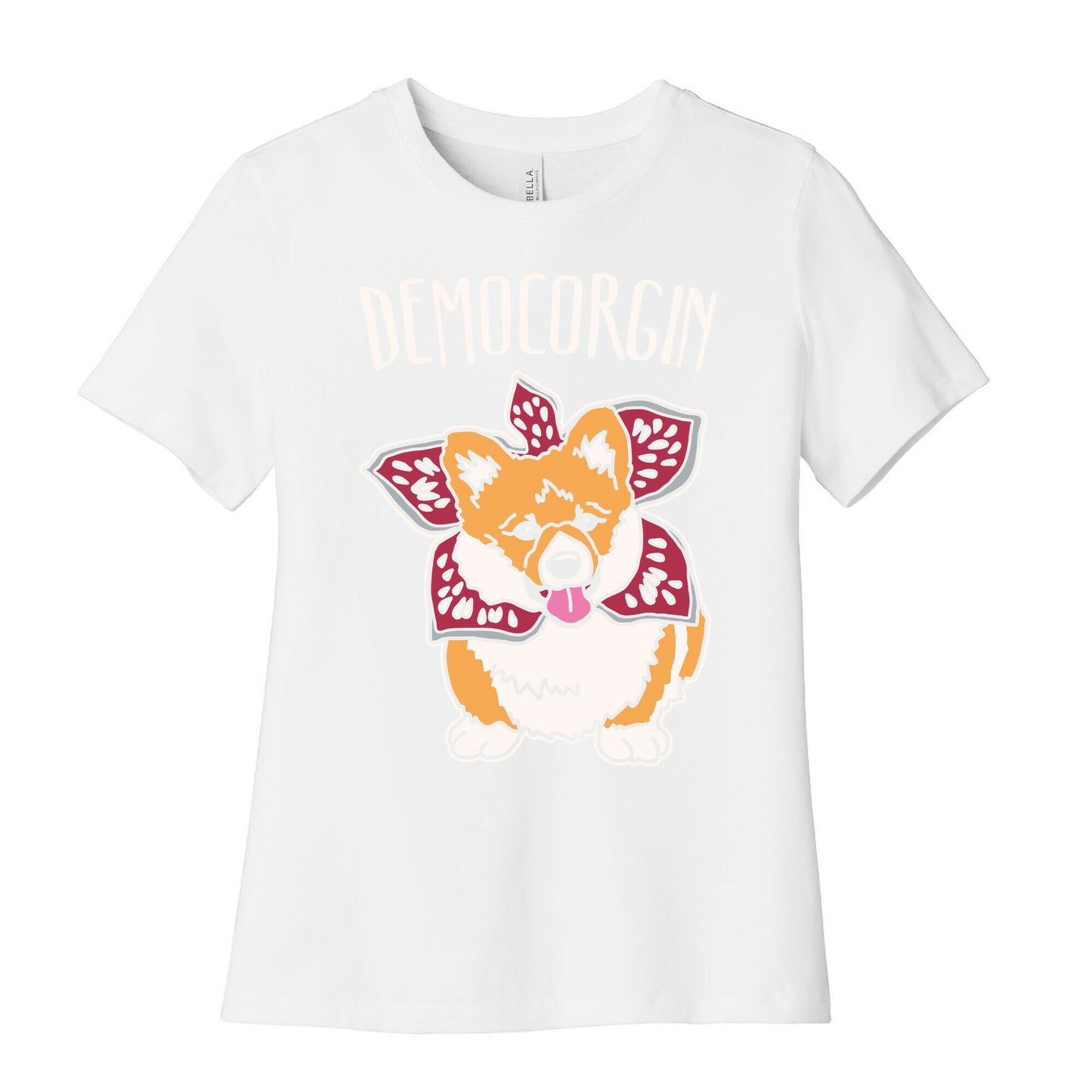 Democorgin Parody White Print Women's Cotton Tee