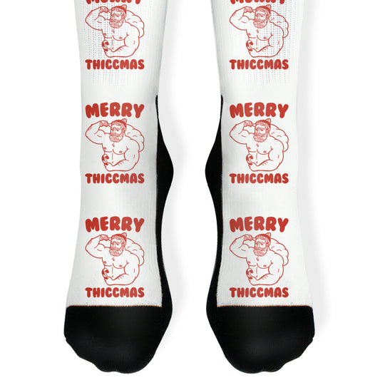 Merry Thiccmas Parody Socks