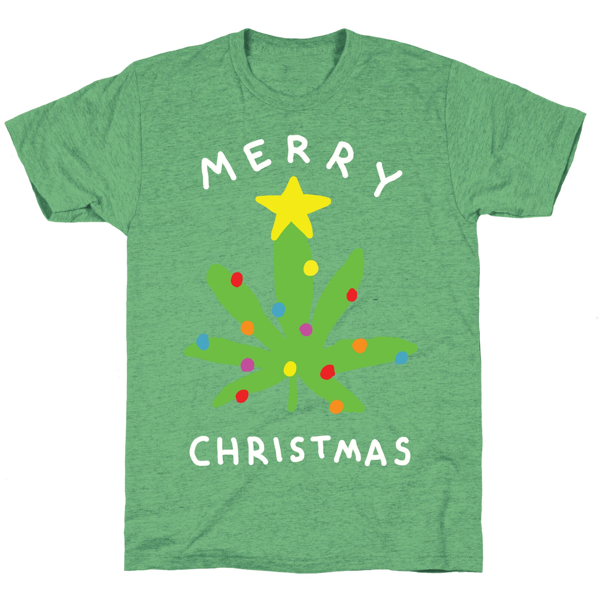Merry Christmas Pot Leaf Unisex Triblend Tee