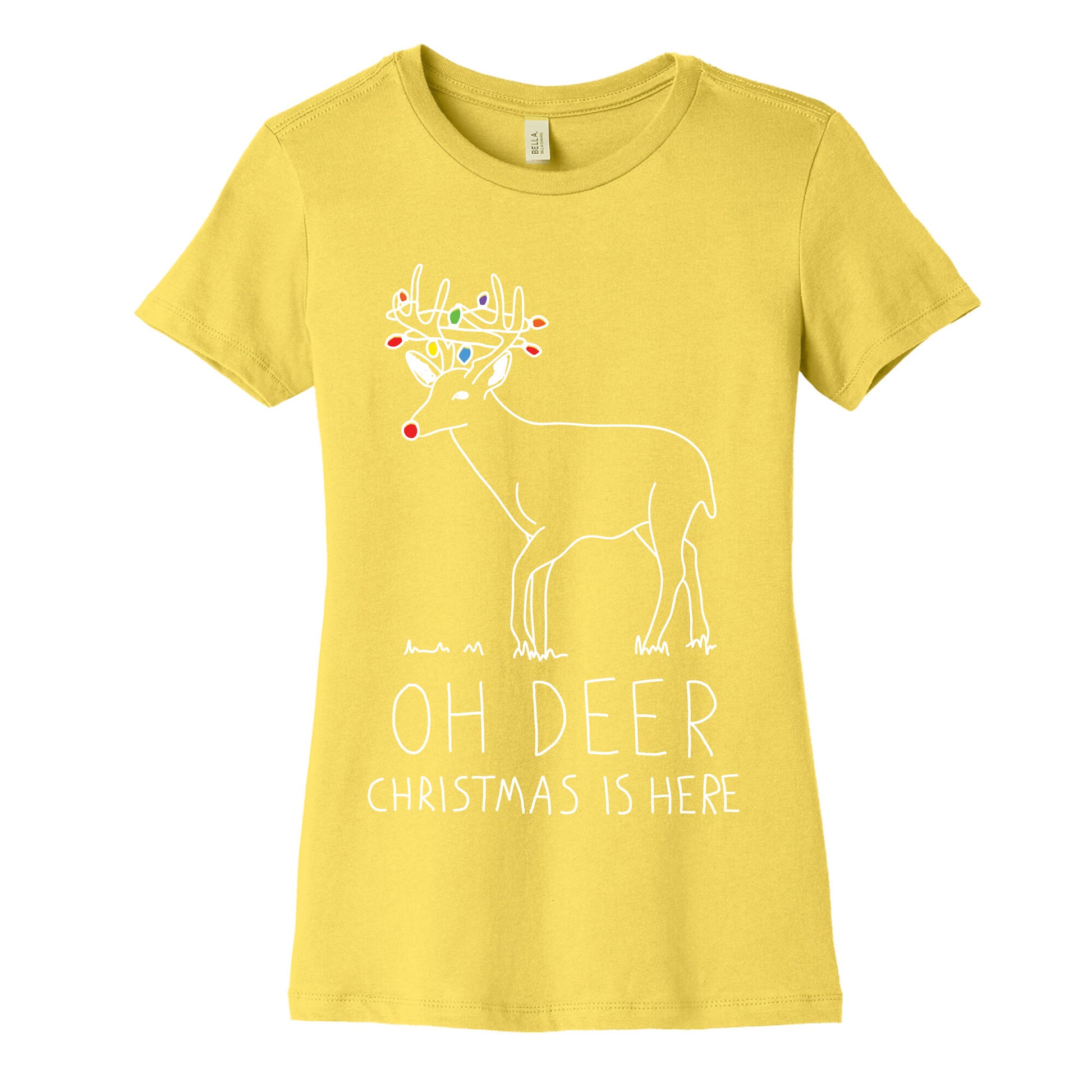 Oh Deer Christmas Is Here Women's Cotton Tee