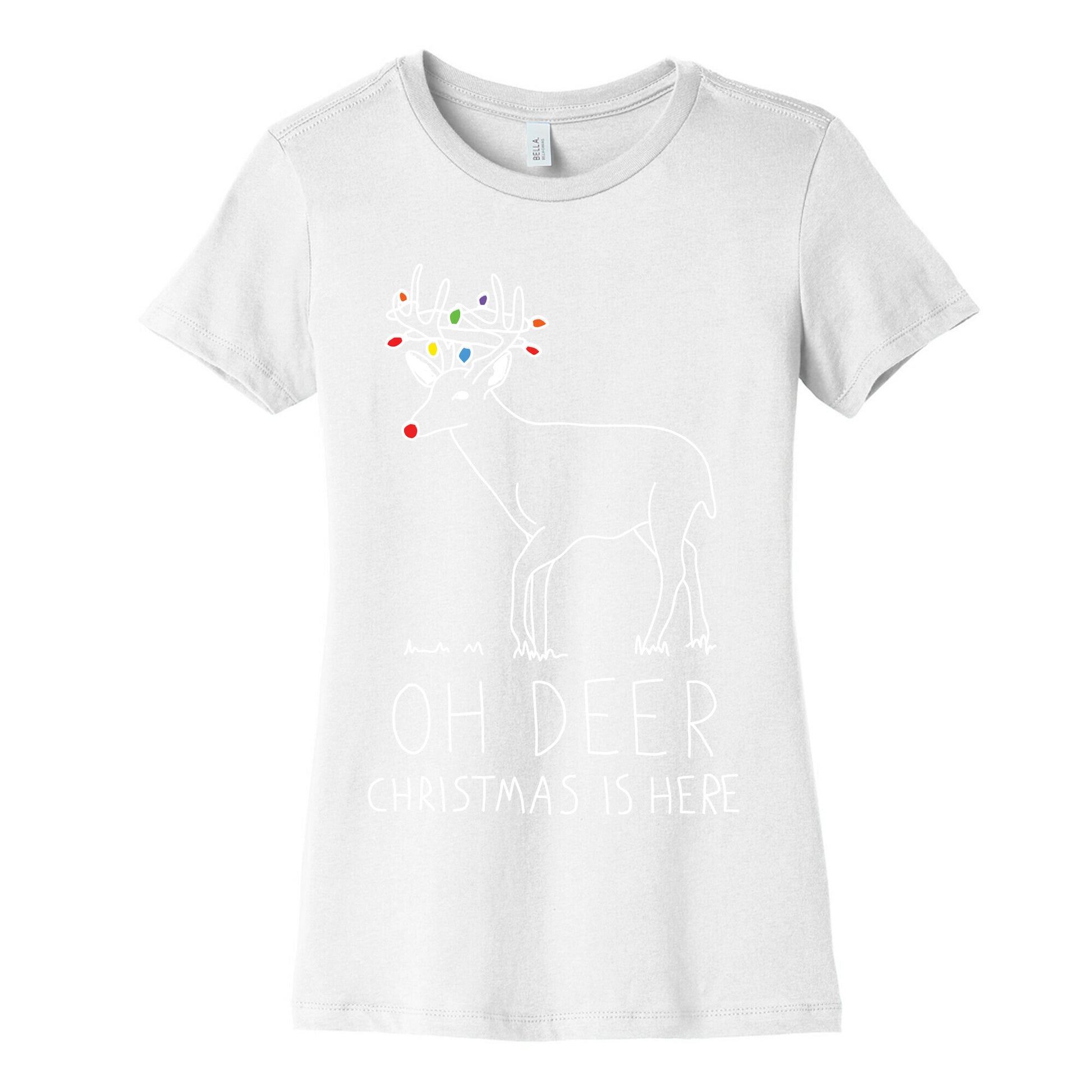Oh Deer Christmas Is Here Women's Cotton Tee