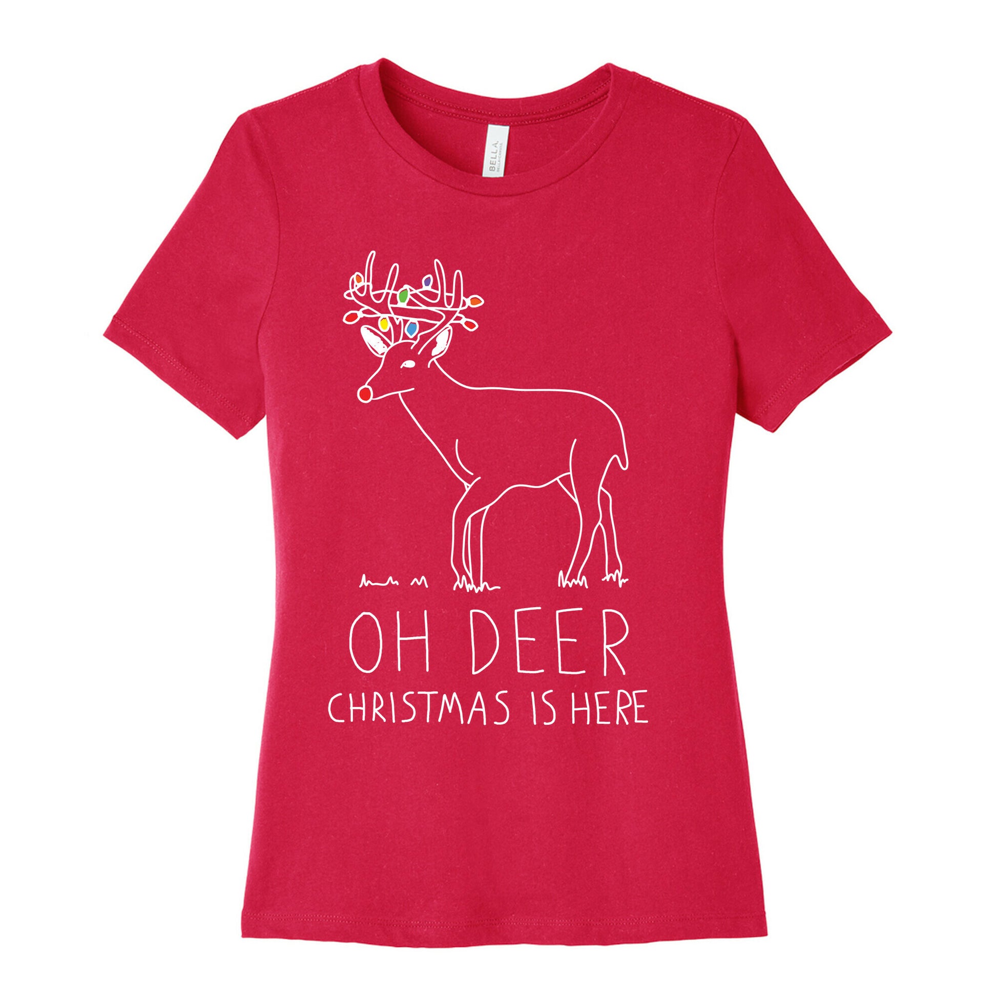Oh Deer Christmas Is Here Women's Cotton Tee