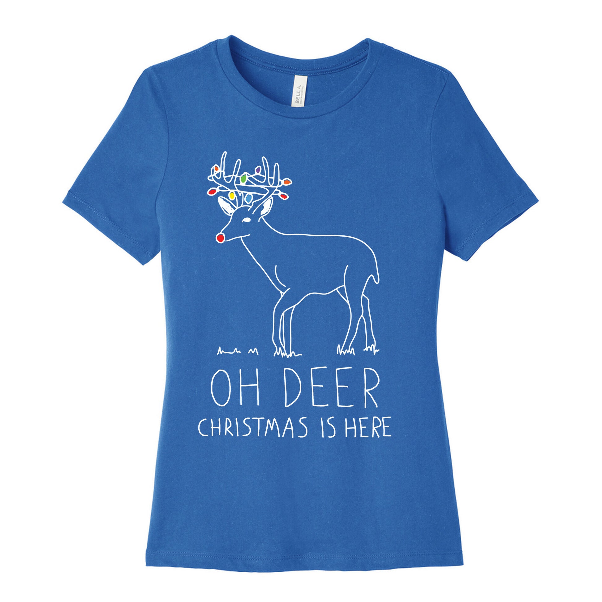 Oh Deer Christmas Is Here Women's Cotton Tee