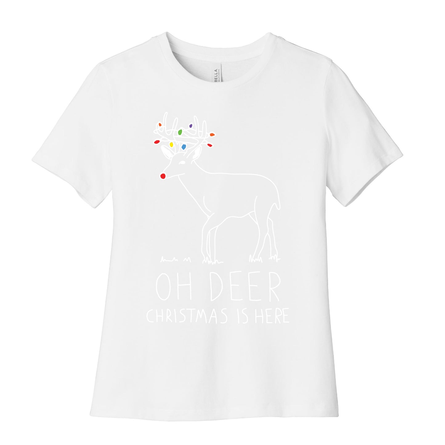 Oh Deer Christmas Is Here Women's Cotton Tee