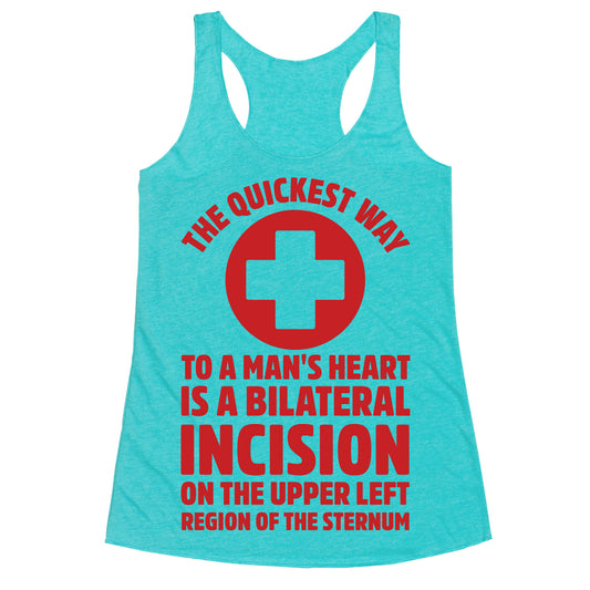 The Quickest Way To a Mans Heart Racerback Tank
