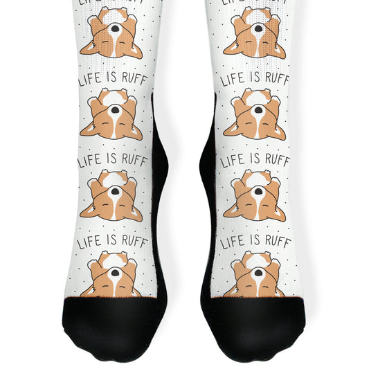 Life Is Ruff Corgi Socks