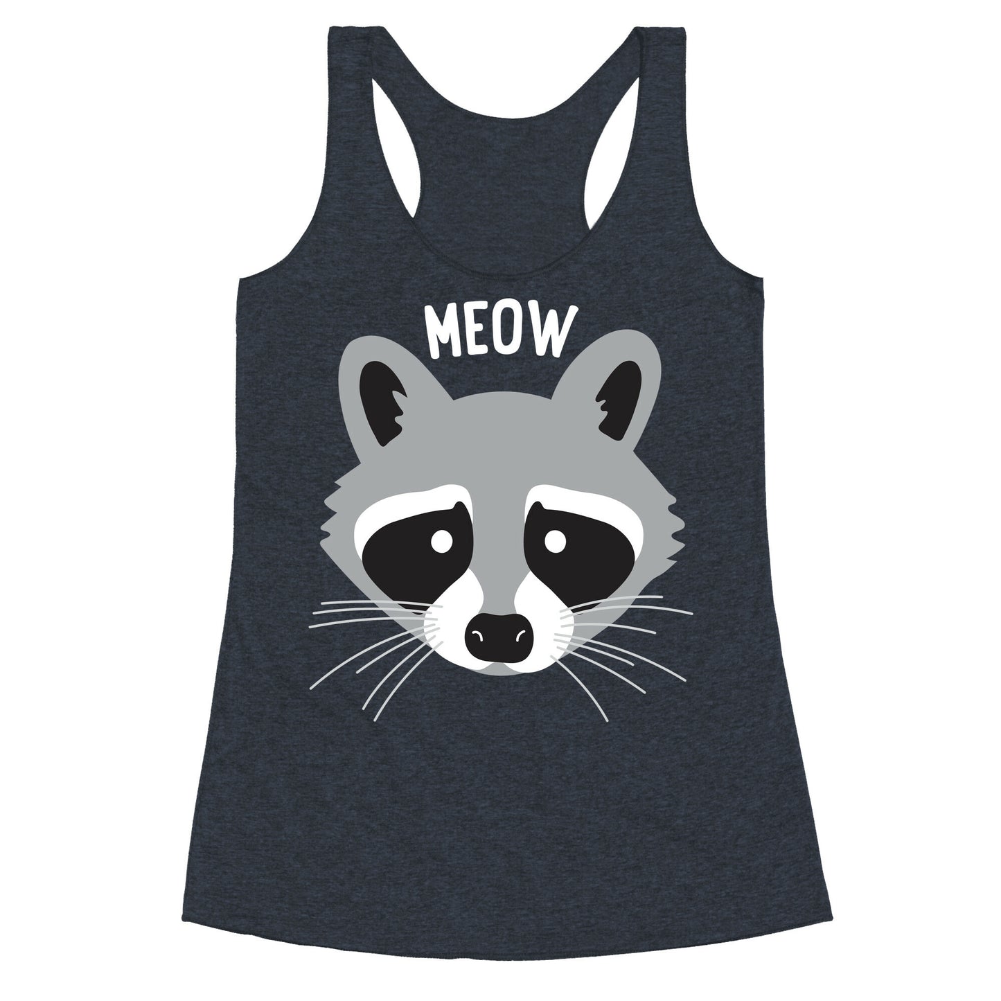 Meow Raccoon Racerback Tank