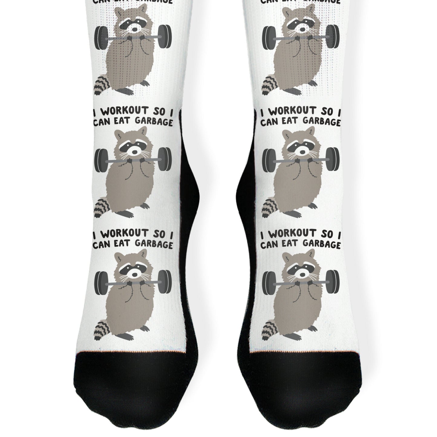 I Workout So I Can Eat Garbage Raccoon Socks