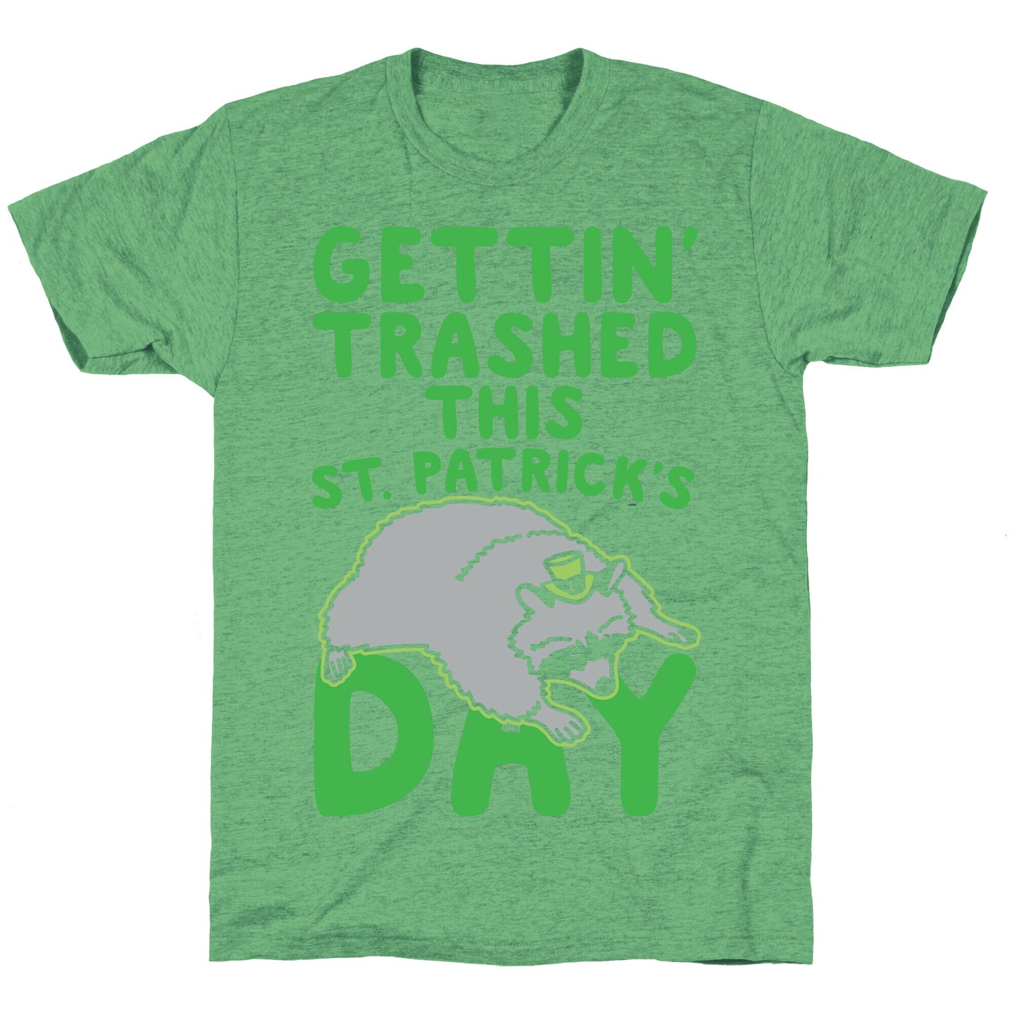 Gettin' Trashed This St. Patrick's Day White Print Unisex Triblend Tee