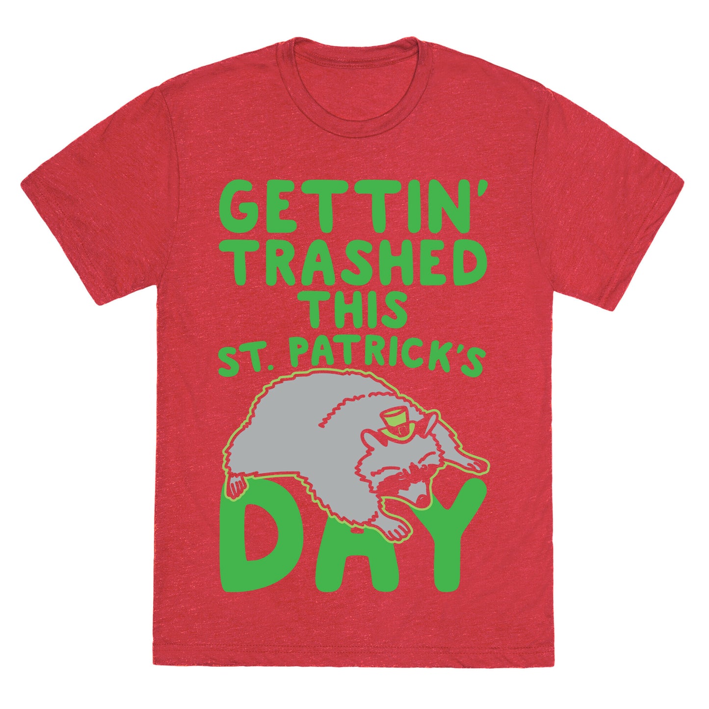 Gettin' Trashed This St. Patrick's Day White Print Unisex Triblend Tee