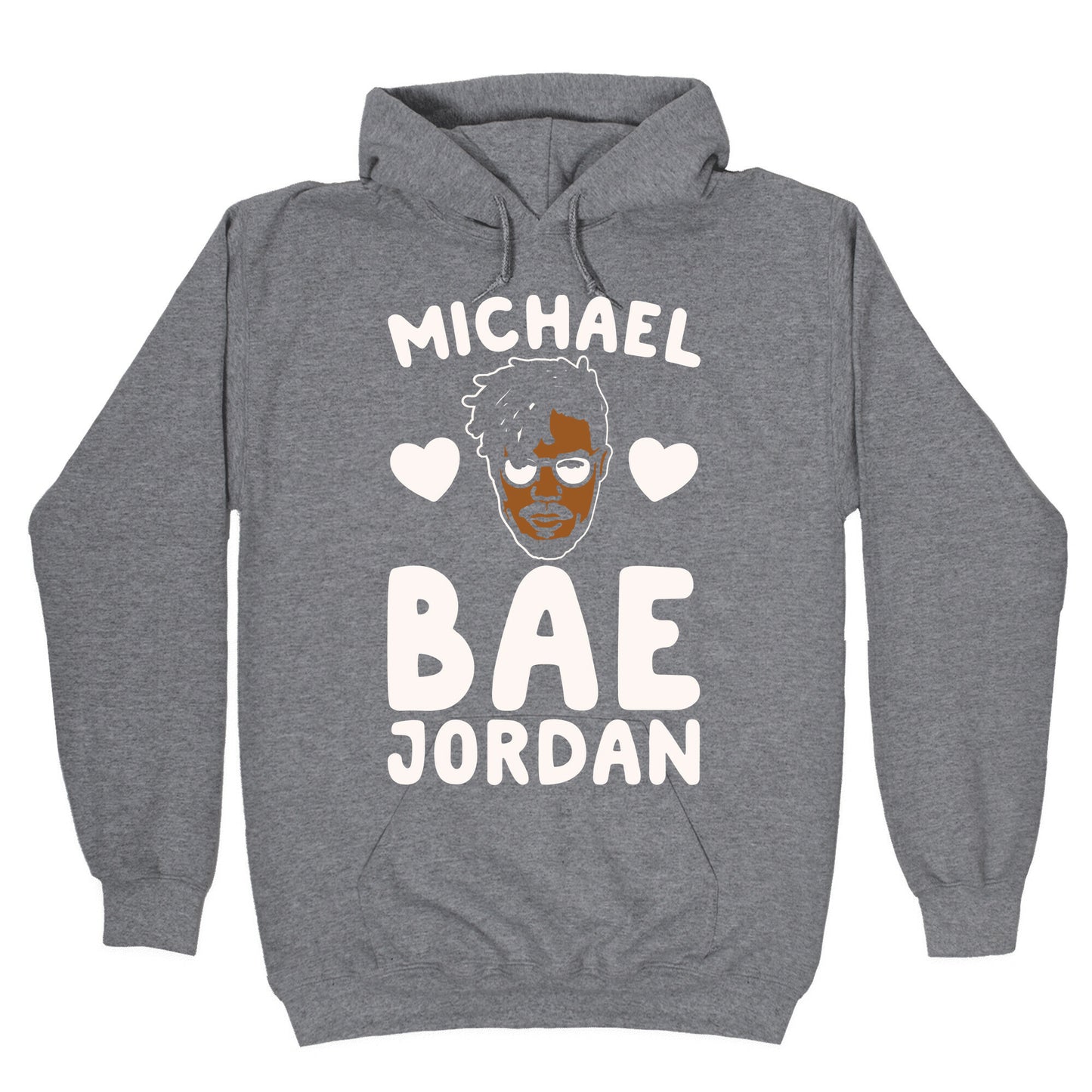 Michael Bae Jordan Parody White Print Hoodie