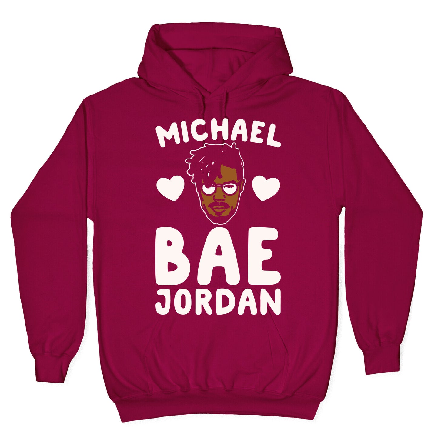 Michael Bae Jordan Parody White Print Hoodie