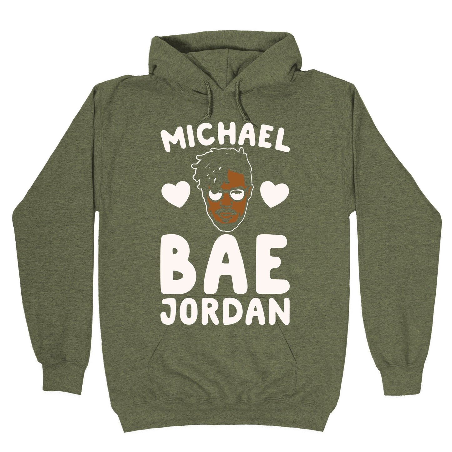 Michael Bae Jordan Parody White Print Hoodie