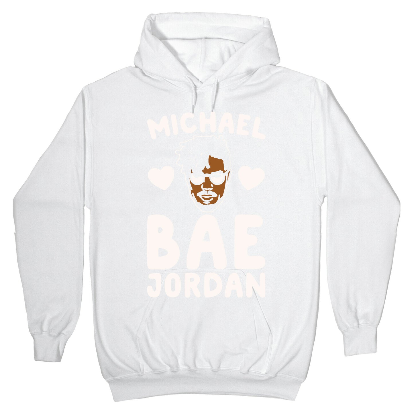 Michael Bae Jordan Parody White Print Hoodie