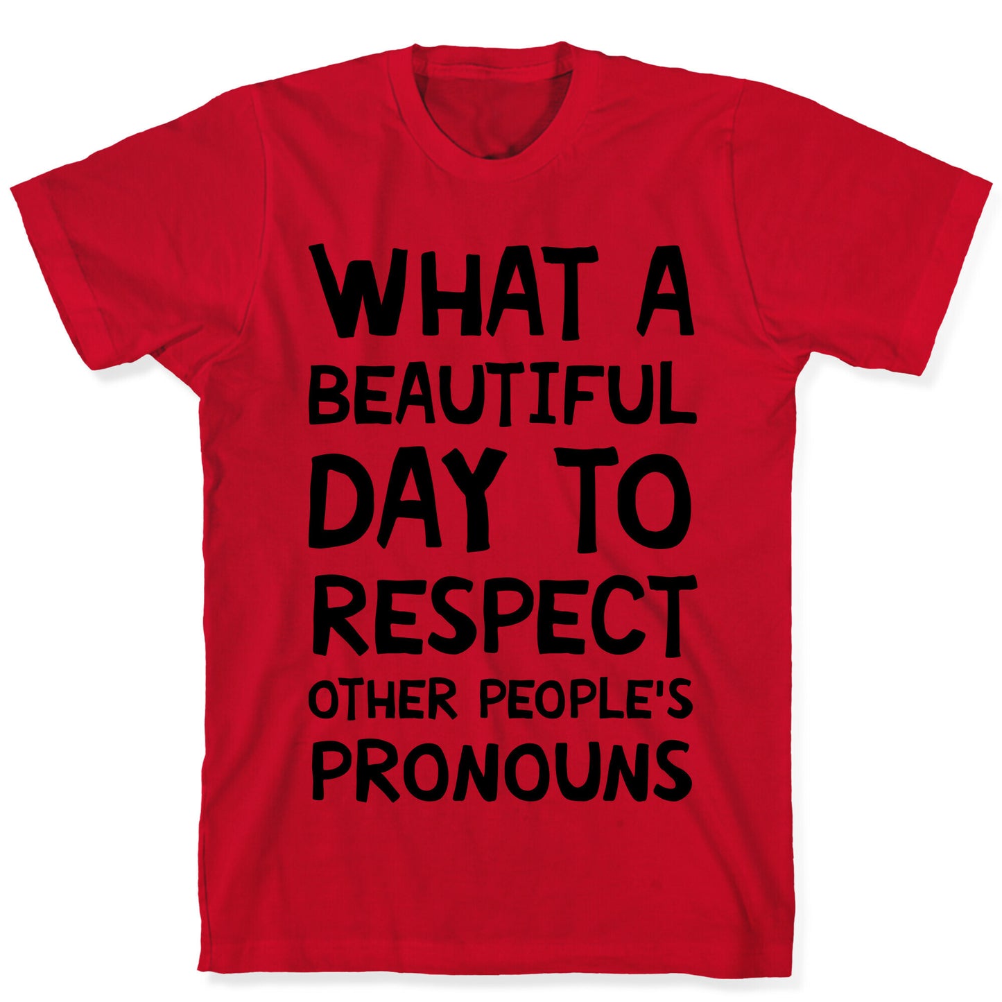 What A Beautiful Day To Respect Other People's Pronouns T-Shirt