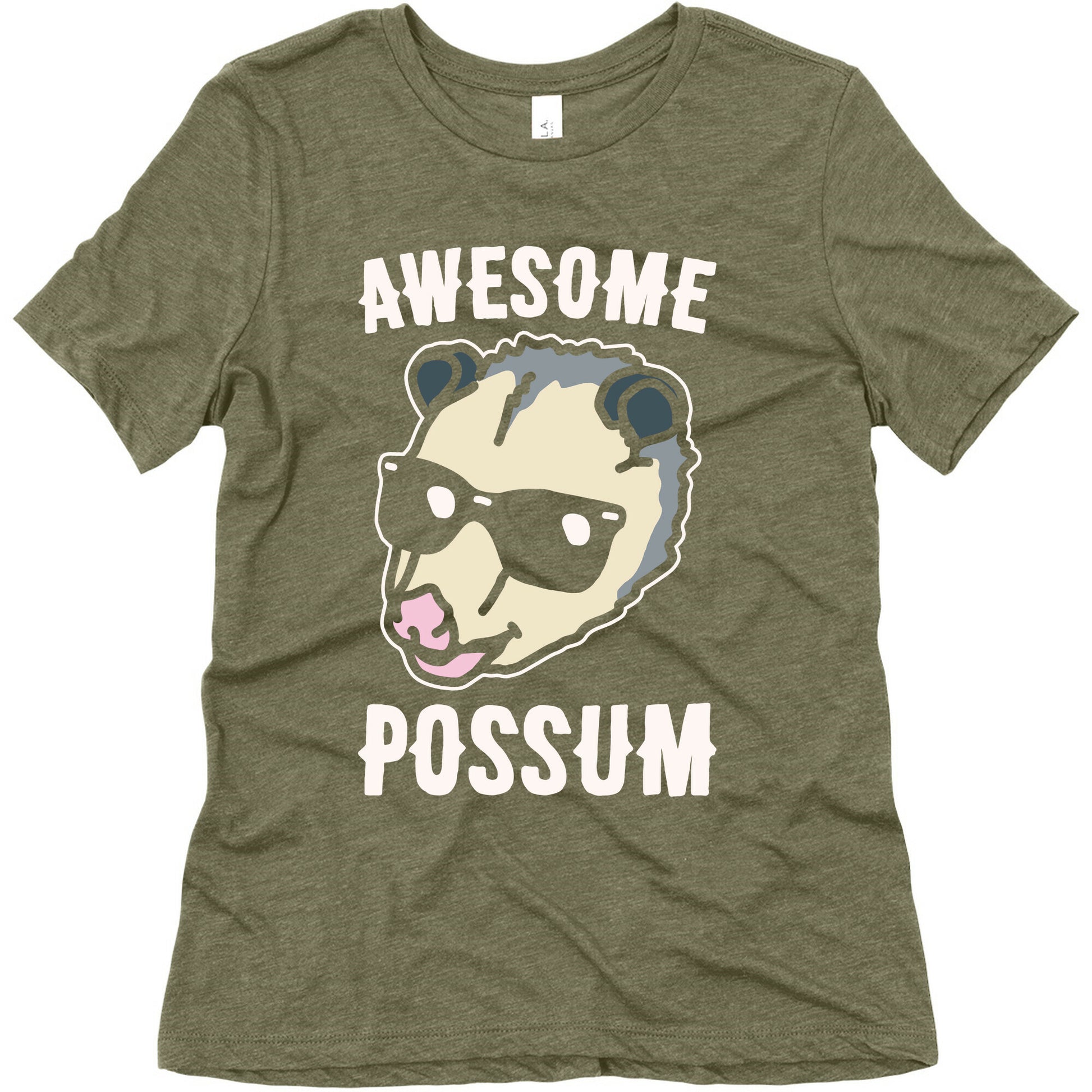 Awesome Possum White Print Women's Triblend Tee