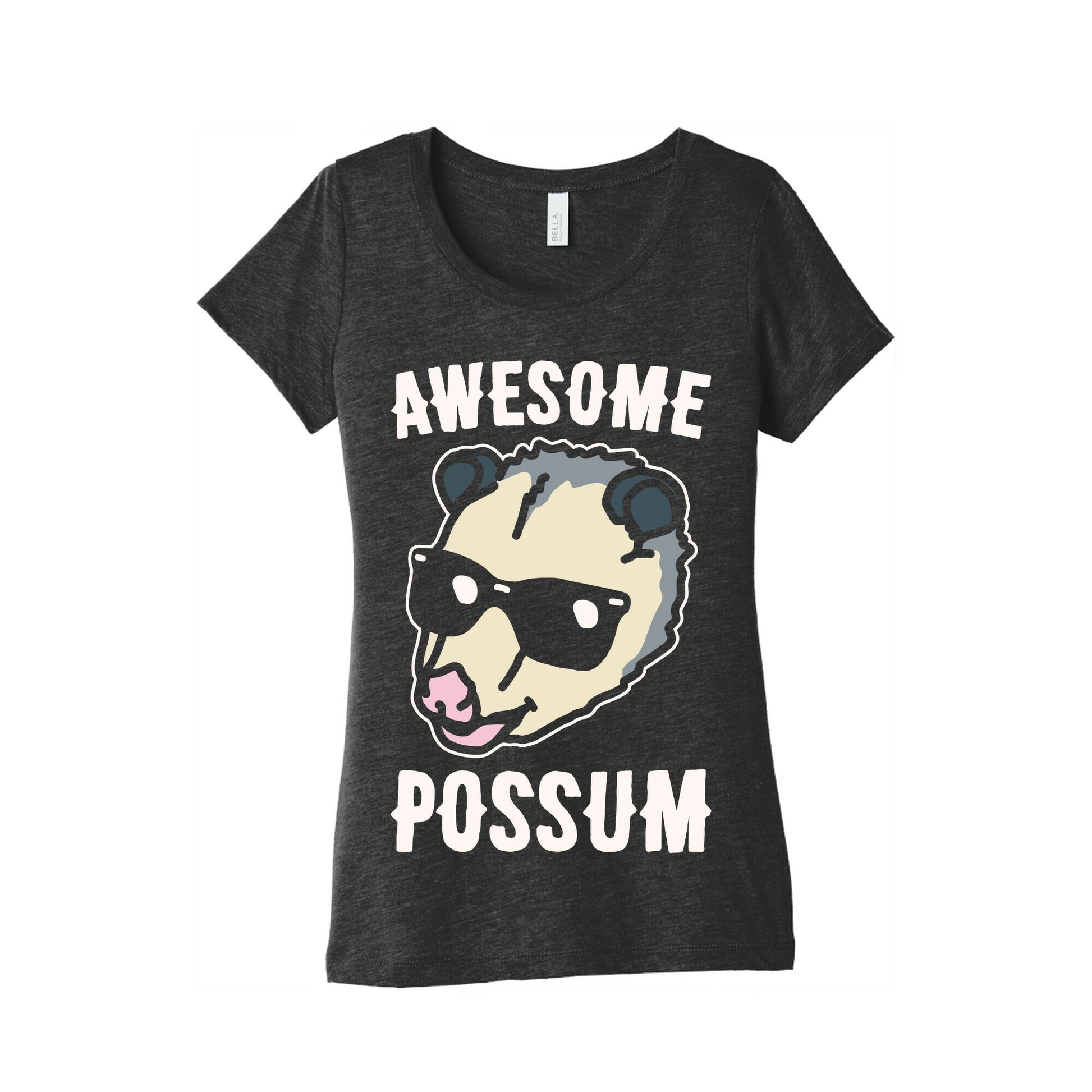Awesome Possum White Print Women's Triblend Tee