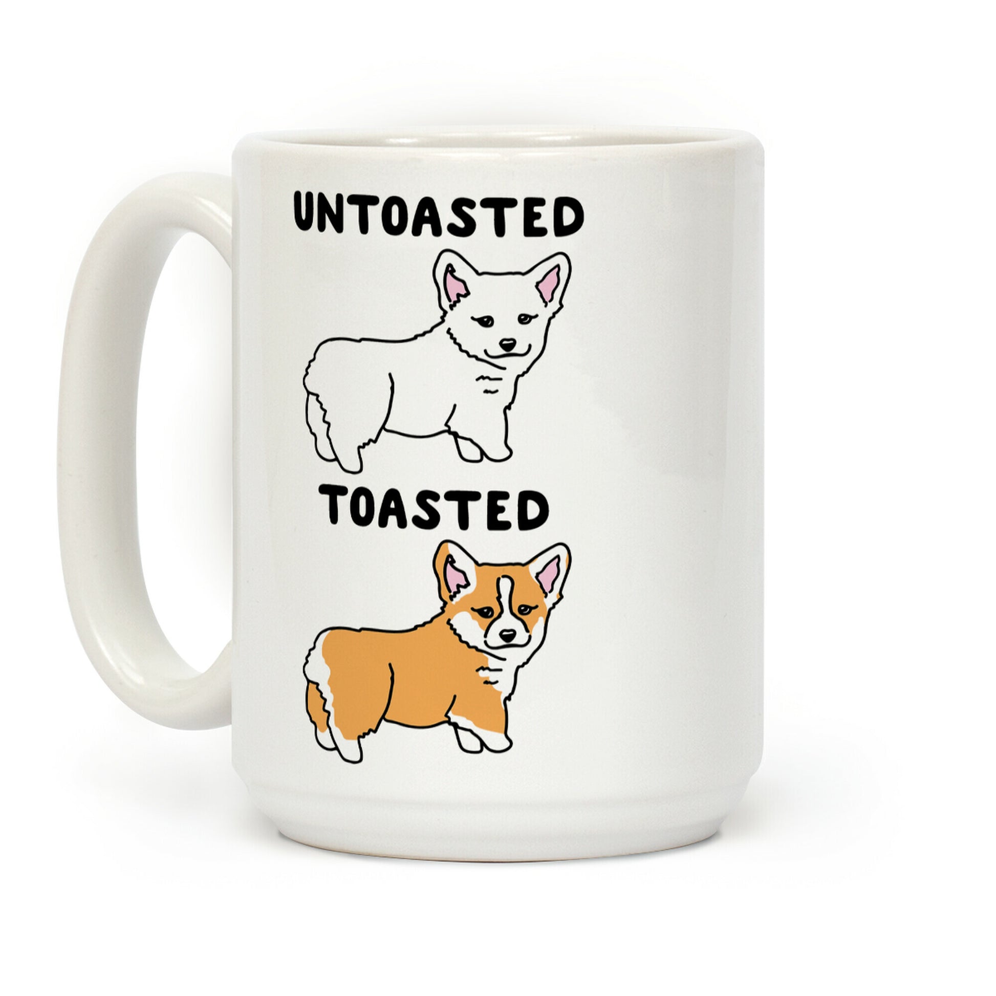 Untoasted and Toasted Corgis Coffee Mug