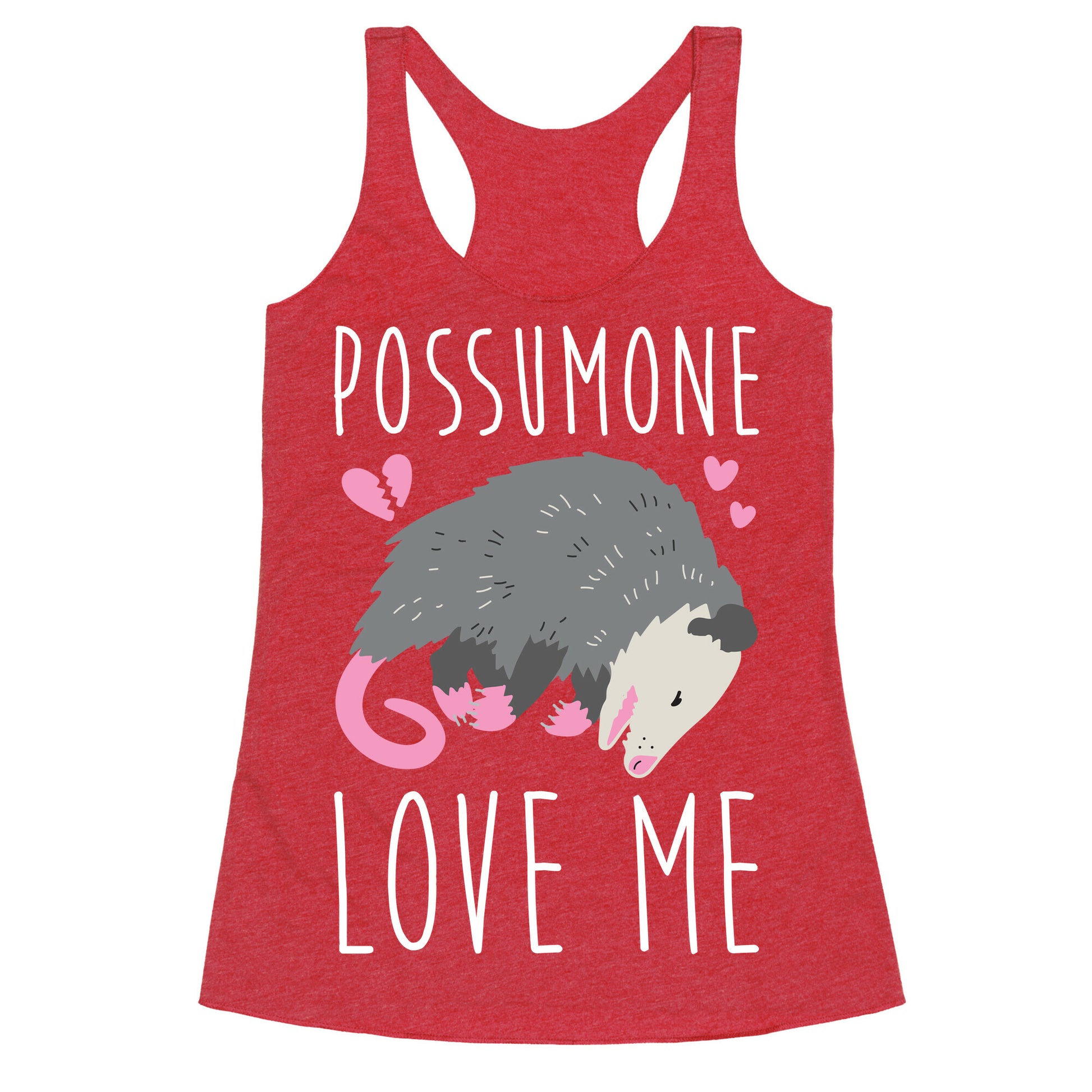 Possumone Love Me Opossum Racerback Tank