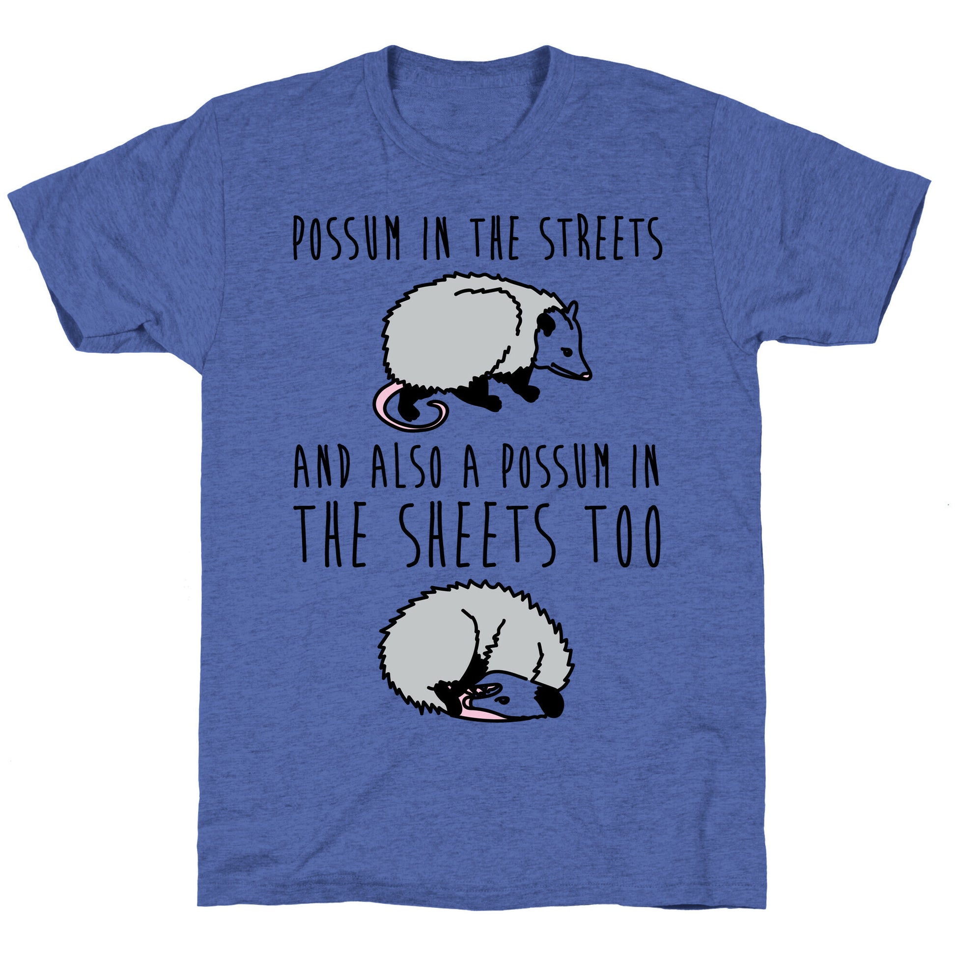Possum In The Streets and Also A Possum In The Sheets  Unisex Triblend Tee