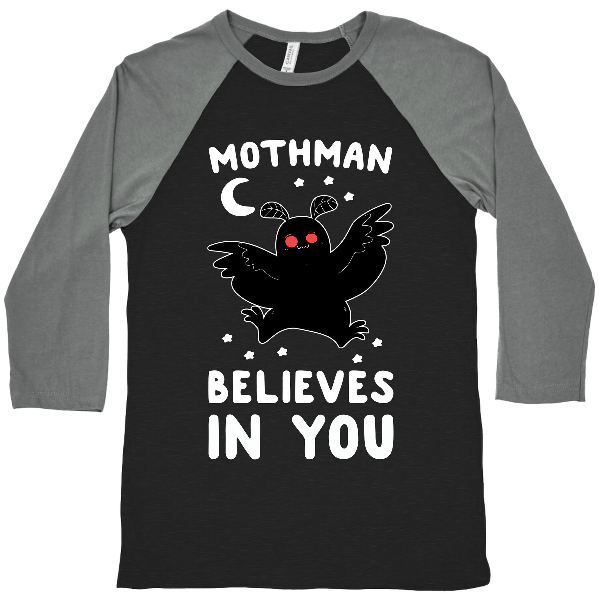 Mothman Believes in You Baseball Tee