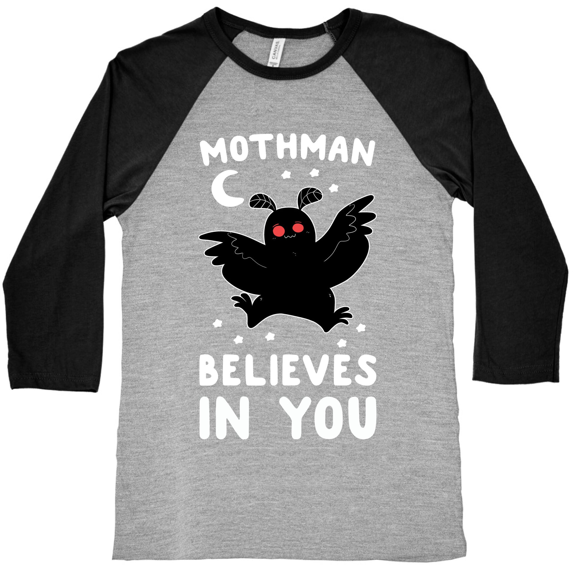 Mothman Believes in You Baseball Tee