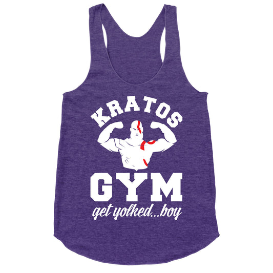 Kratos Gym Get Yolked Boy Racerback Tank