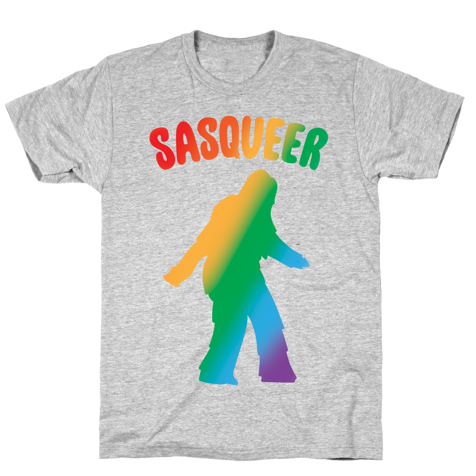 Sasqueer Parody White Print T-Shirt