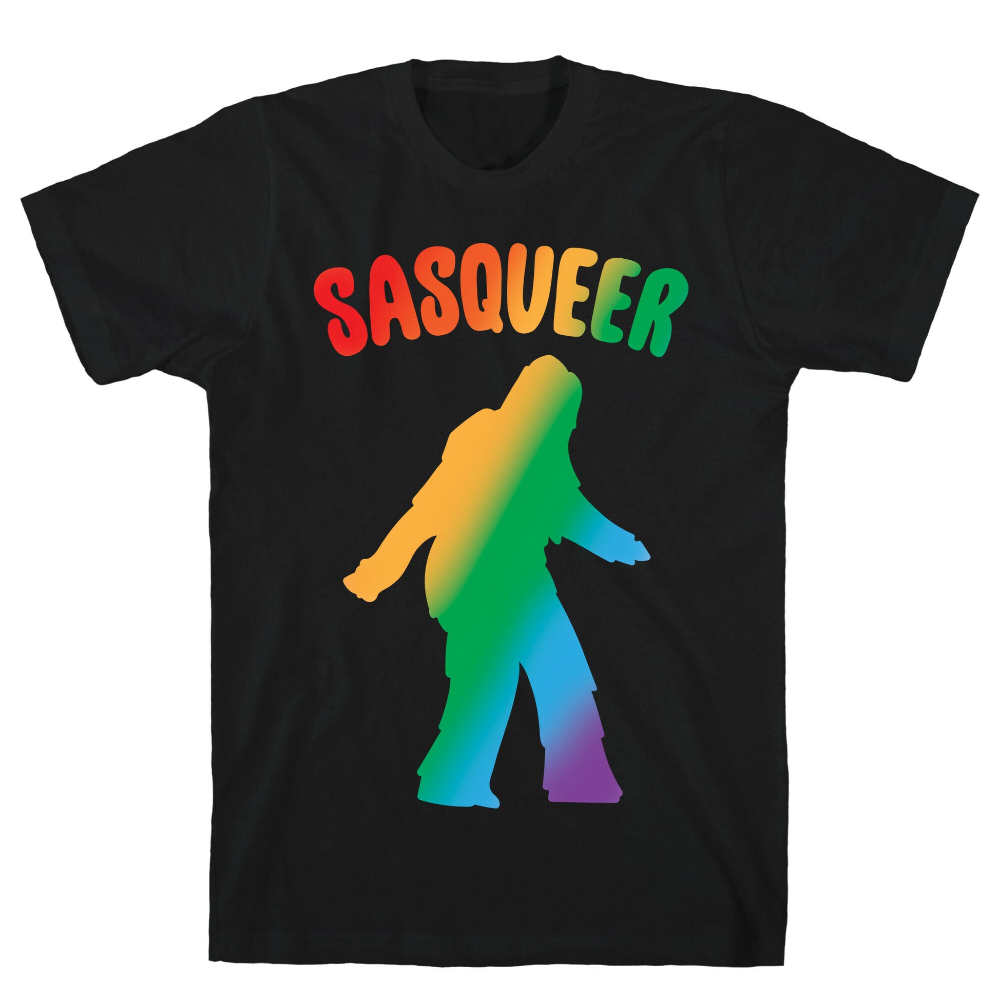Sasqueer Parody White Print T-Shirt