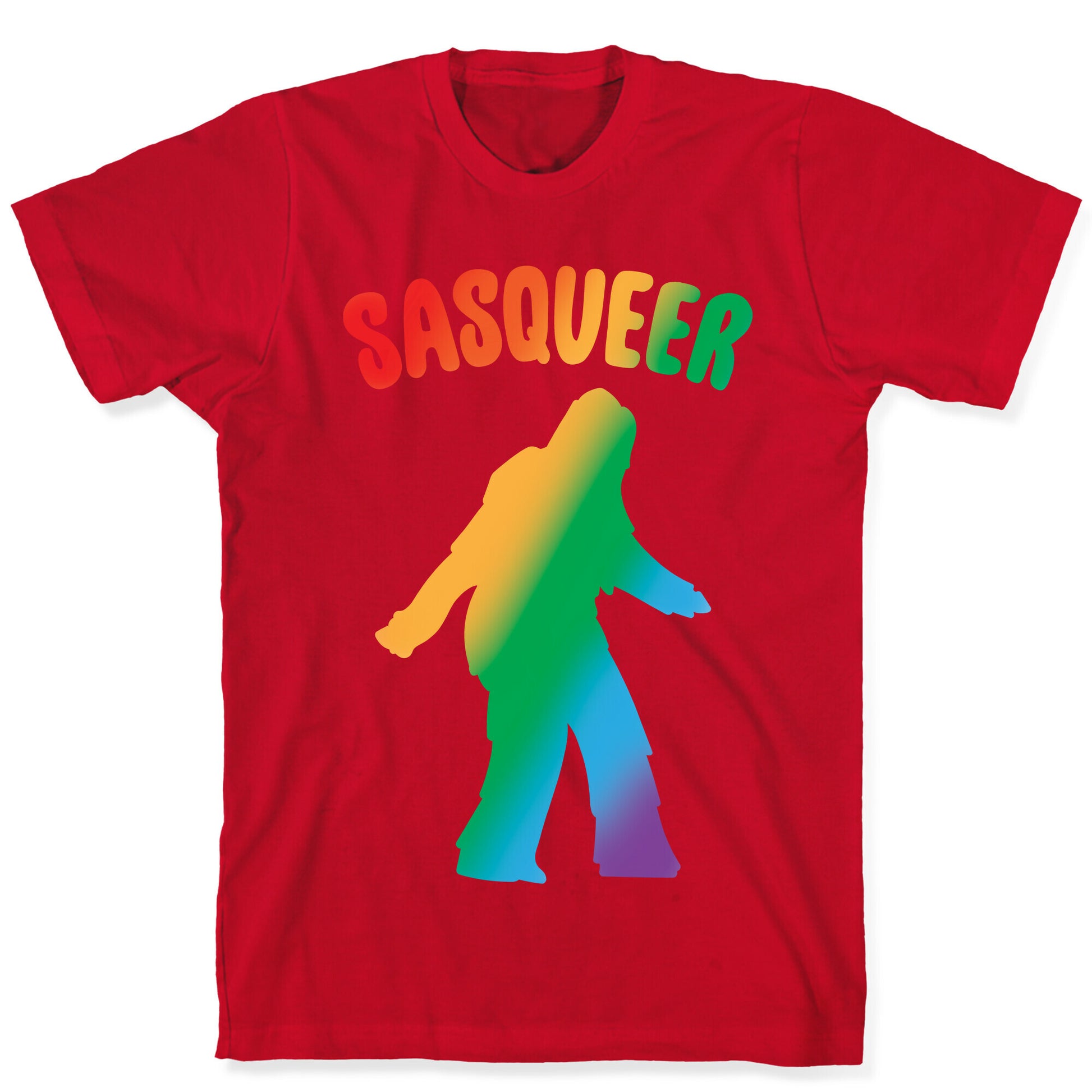 Sasqueer Parody White Print T-Shirt