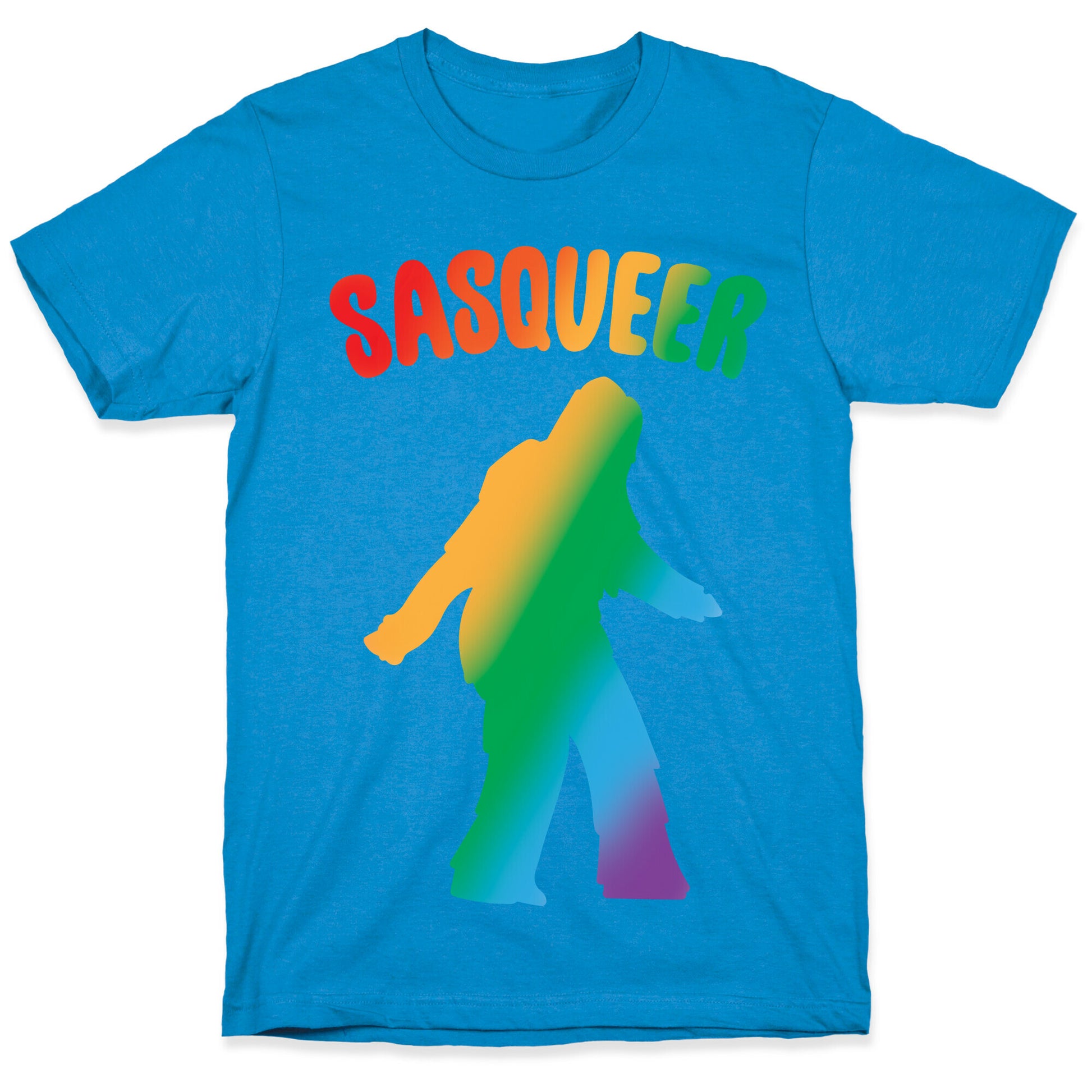 Sasqueer Parody White Print T-Shirt
