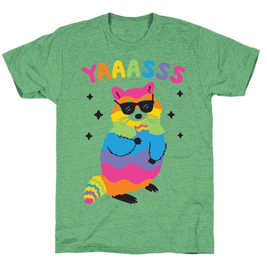 Yas Rainbow Raccoon Unisex Triblend Tee