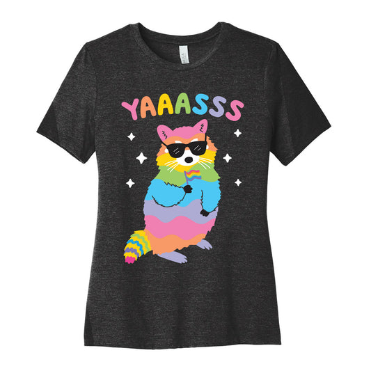 Yas Rainbow Raccoon Women's Cotton Tee