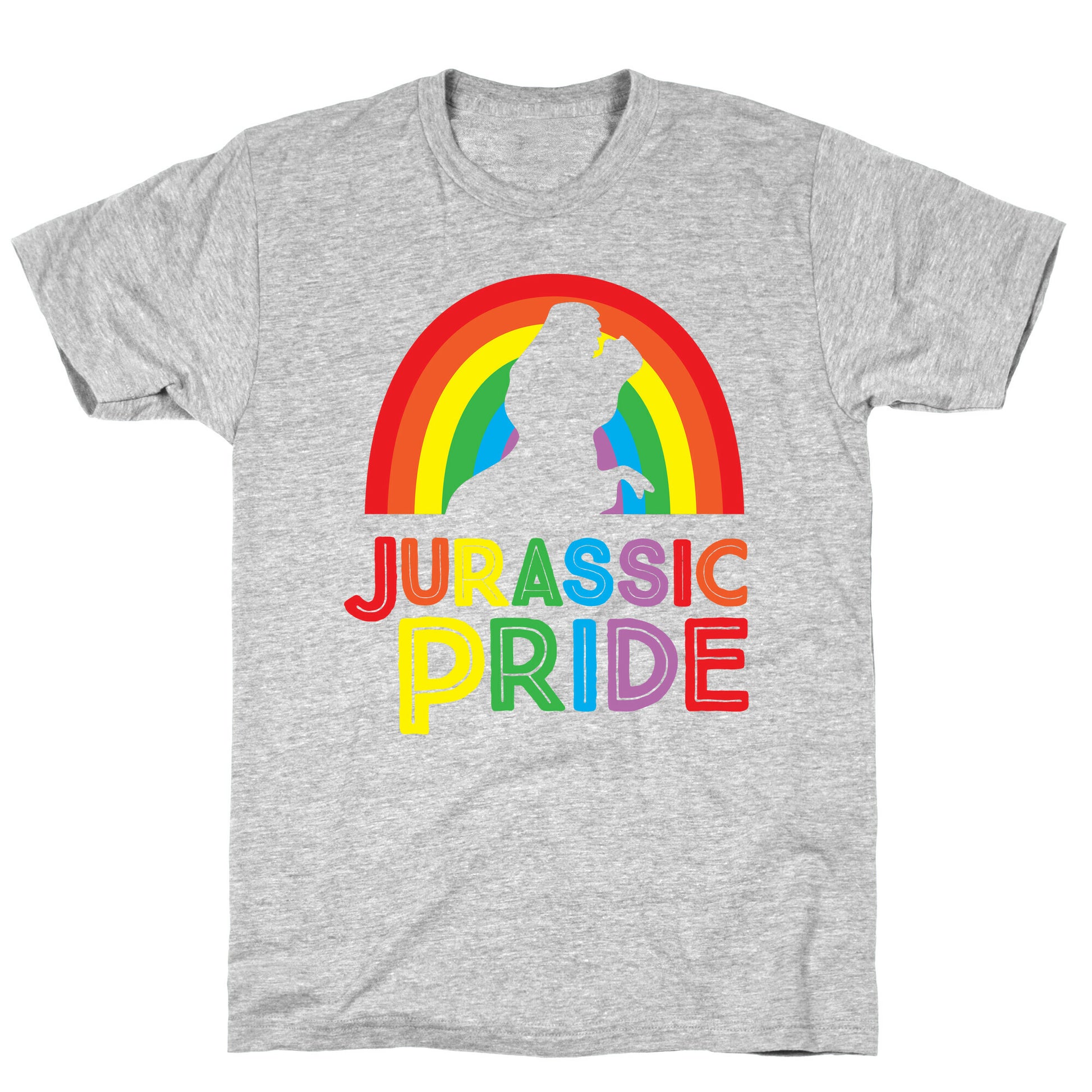 Jurassic Pride Parody White Print  T-Shirt