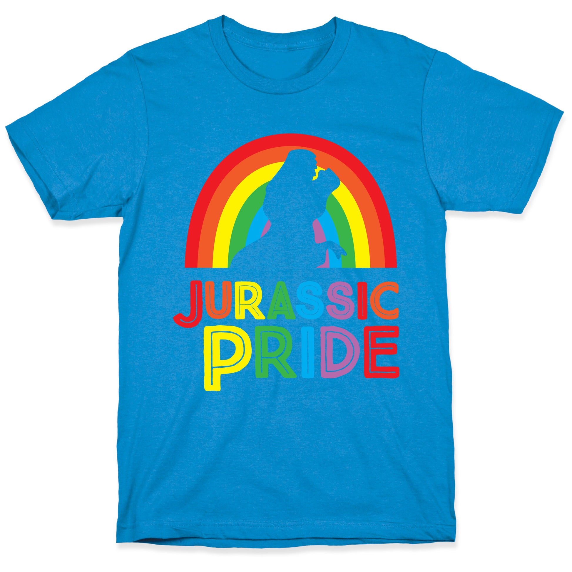 Jurassic Pride Parody White Print  T-Shirt