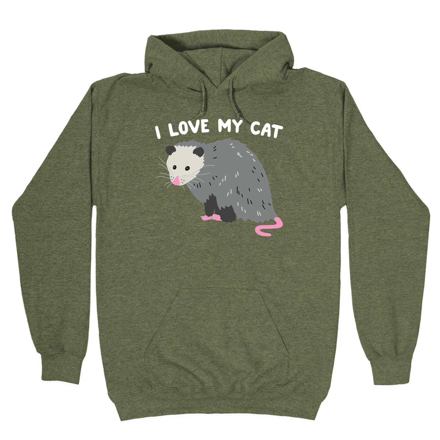 I Love My Cat Opossum Hoodie