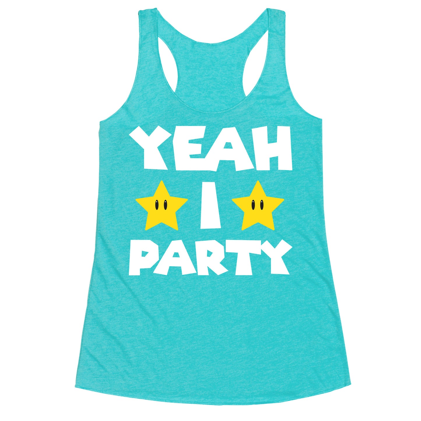 Yeah I Party Mario Parody Racerback Tank